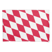 Rood en Wit Beieren Diamant Vlag Patroon Kussensloop (Voorkant)