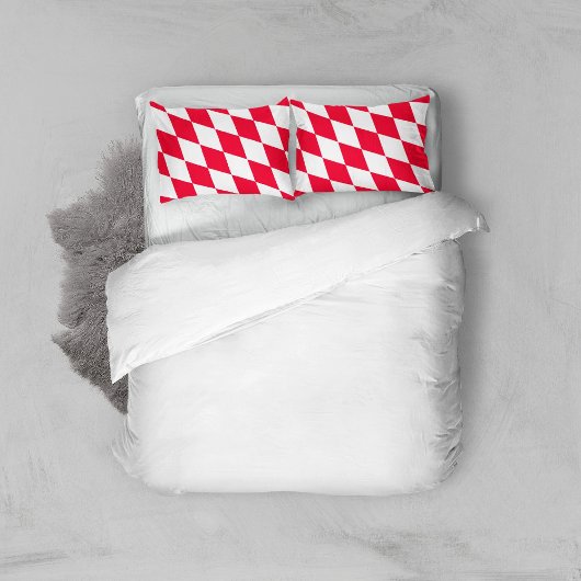 Rood en Wit Beieren Diamant Vlag Patroon Kussensloop