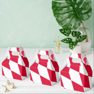Rood en Wit Beiers Diamanten Vlag Patroon Bedankdoosjes