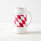 Rood en Wit Beiers Diamanten Vlag Patroon Bierpul (Voorkant rechts)