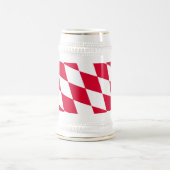 Rood en Wit Beiers Diamanten Vlag Patroon Bierpul (Center)