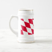 Rood en Wit Beiers Diamanten Vlag Patroon Bierpul (Links)