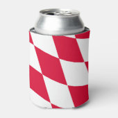 Rood en Wit Beiers Diamanten Vlag Patroon Blikjeskoeler (Blikje Voorkant)