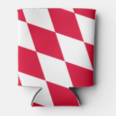 Rood en Wit Beiers Diamanten Vlag Patroon Blikjeskoeler (Voorkant)