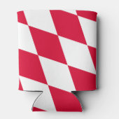 Rood en Wit Beiers Diamanten Vlag Patroon Blikjeskoeler (Achterkant)