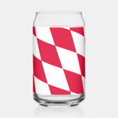 Rood en Wit Beiers Diamanten Vlag Patroon Blikvorm Glas (Voorkant)