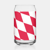 Rood en Wit Beiers Diamanten Vlag Patroon Blikvorm Glas (Achterkant)