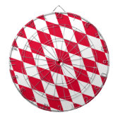 Rood en Wit Beiers Diamanten Vlag Patroon Dartbord (Voorkant)