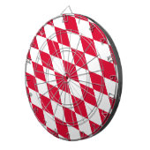Rood en Wit Beiers Diamanten Vlag Patroon Dartbord (Voorkant Rechts)