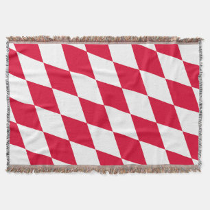 Rood en Wit Beiers Diamanten Vlag Patroon Deken