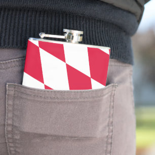 Rood en Wit Beiers Diamanten Vlag Patroon Heupfles
