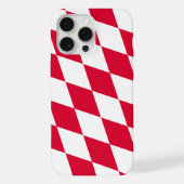 Rood en Wit Beiers Diamanten Vlag Patroon iPhone Hoesje (Achterkant)