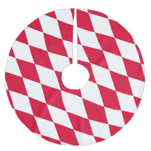 Rood en Wit Beiers Diamanten Vlag Patroon Kerstboom Rok