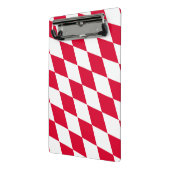 Rood en Wit Beiers Diamanten Vlag Patroon Mini Klembord (Angled2)