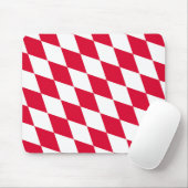 Rood en Wit Beiers Diamanten Vlag Patroon Muismat (Met muis)