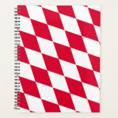 Rood en Wit Beiers Diamanten Vlag Patroon Planner (Voorkant)