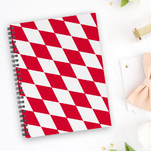 Rood en Wit Beiers Diamanten Vlag Patroon Planner
