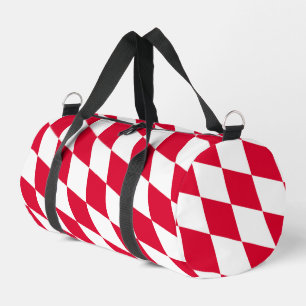 Rood en Wit Beiers Diamanten Vlag Patroon Plunjezak