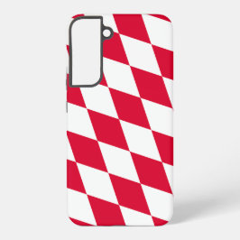 Rood en Wit Beiers Diamanten Vlag Patroon Samsung Galaxy Hoesje