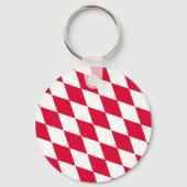 Rood en Wit Beiers Diamanten Vlag Patroon Sleutelhanger (Achterkant)