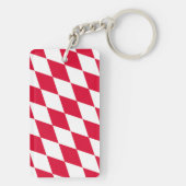 Rood en Wit Beiers Diamanten Vlag Patroon Sleutelhanger (achterkant)