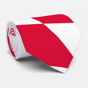 Rood en Wit Beiers Diamanten Vlag Patroon Stropdas