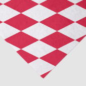 Rood en Wit Beiers Diamanten Vlag Patroon Tissuepapier (Detail)