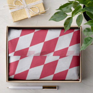 Rood en Wit Beiers Diamanten Vlag Patroon Tissuepapier