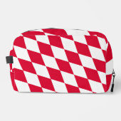 Rood en Wit Beiers Diamanten Vlag Patroon Toilettasje (Voorkant)