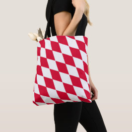 Rood en Wit Beiers Diamanten Vlag Patroon Tote Bag