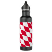 Rood en Wit Beiers Diamanten Vlag Patroon Waterfles (Links)