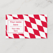 Rood en Wit Beierse Diamant Vlag Patroon Visitekaartje (Achterkant)
