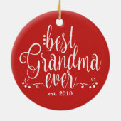 Rood en wit beste oma ooit keramisch ornament (Achterkant)