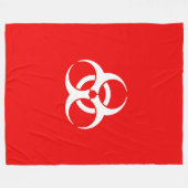 Rood en wit biohazard-symbool fleece deken (Voorkant (Horizontaal))