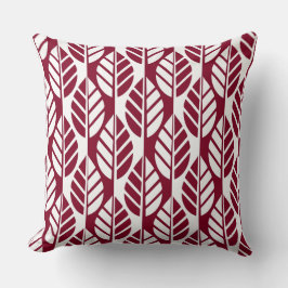 Rood en wit bladeren patroon kussen