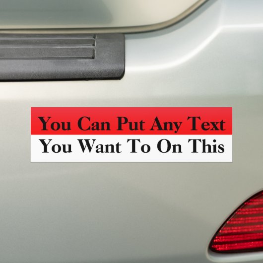 Rood en wit blanco bumpersticker (Op auto)