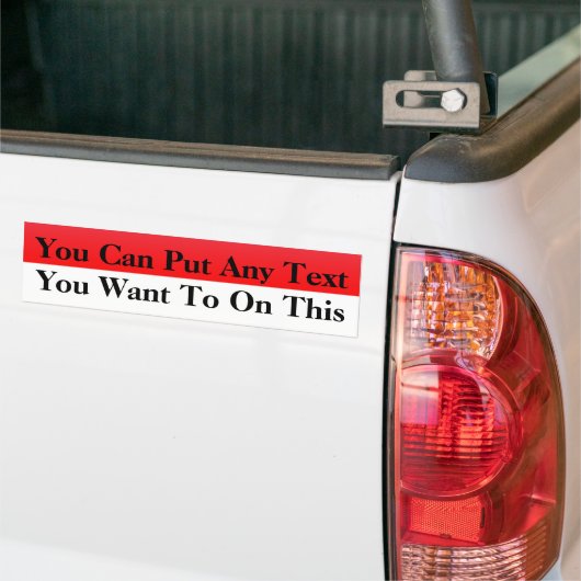 Rood en wit blanco bumpersticker (Op Truck)