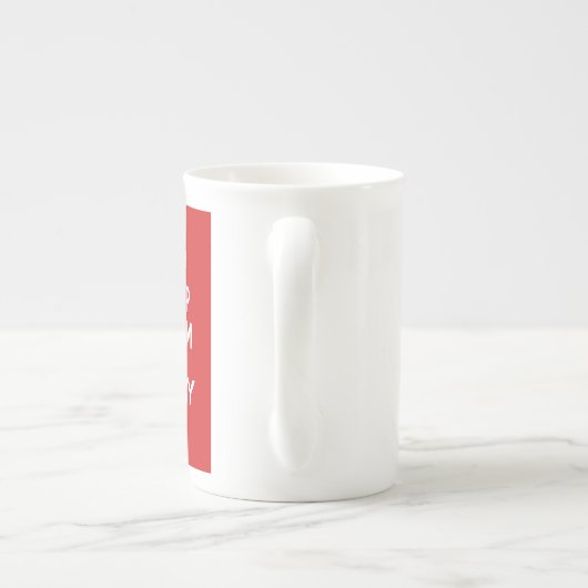 Rood en Wit Blijf kalm en ga verder Porselein Kop (Achterkant)