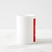 Rood en Wit Blijf kalm en ga verder Porselein Kop (Voorkant)