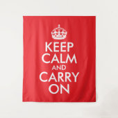 Rood en Wit Blijf kalm en ga verder Wandkleed (Voorkant)