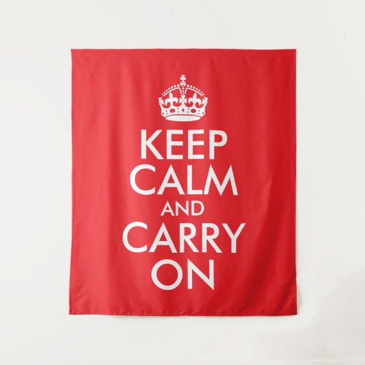 Rood en Wit Blijf kalm en ga verder Wandkleed (Voorkant)