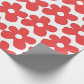 Rood en Wit Bloem Y2K Patroon Cadeaupapier (Hoek)