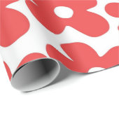 Rood en Wit Bloem Y2K Patroon Cadeaupapier (Rol Hoek)