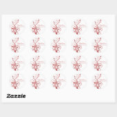 Rood en Wit Bloemen 1.5"Ronde Sticker (Vel)