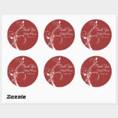 Rood en Wit Bloemen 3"Ronde Sticker (Vel)