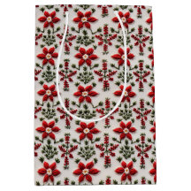 Rood en Wit Bloemen Borduurwerk