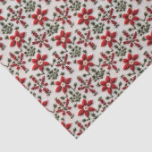 Rood en Wit Bloemen Borduurwerk Tissuepapier (Detail)