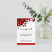 Rood en Wit Bloemen Bruiloft Wishing Well Informatiekaartje (Staand voorkant)