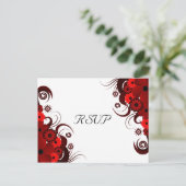 Rood en Wit Bloemen Elegante RSVP Antwoorden Brief Uitnodiging Briefkaart (Staand voorkant)