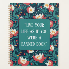 Rood en Wit Bloemen Gepersonaliseerde Citaat Planner